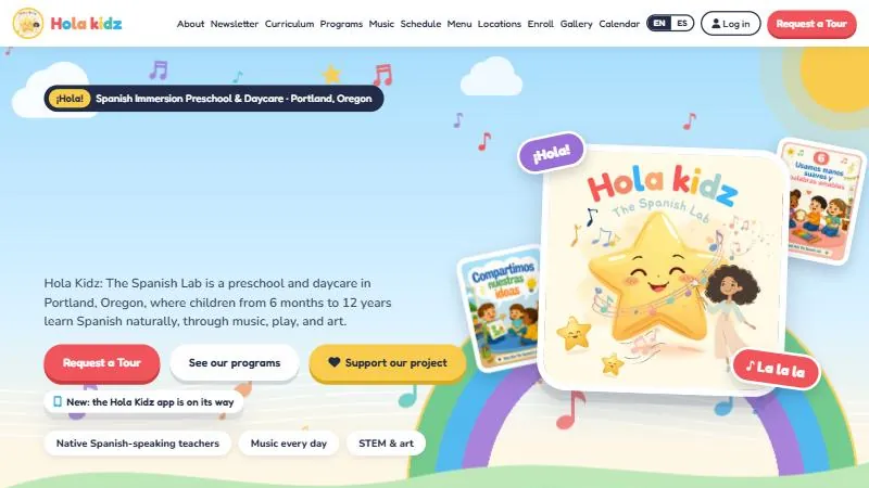 Hola Kidz home page